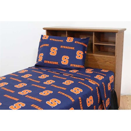 COLLEGE COVERS College Covers SYRSSFL Syracuse Printed Sheet Set Full - Solid SYRSSFL